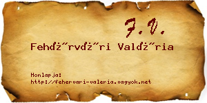 Fehérvári Valéria névjegykártya