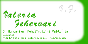 valeria fehervari business card